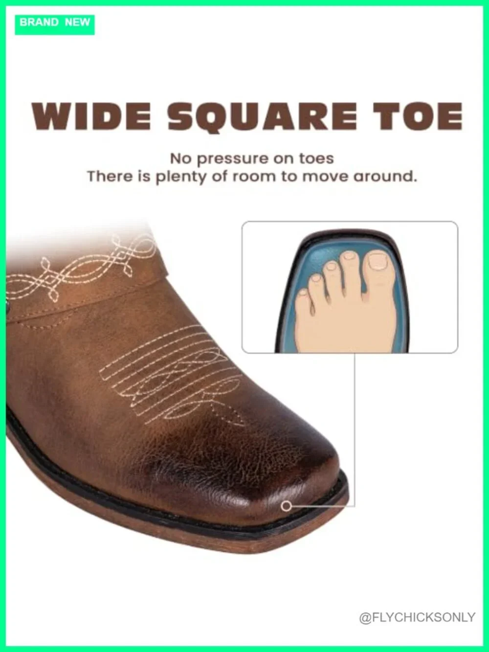 Women's Wide Calf Cowboy Boots Square Toe Western Boots